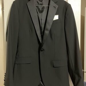 jf j.ferrar Black Tuxedo Slim Fit Notched Lapel